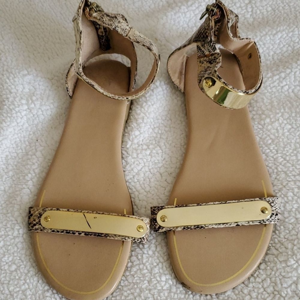 LANE BRYANT snakeskin print & gold woman sandals